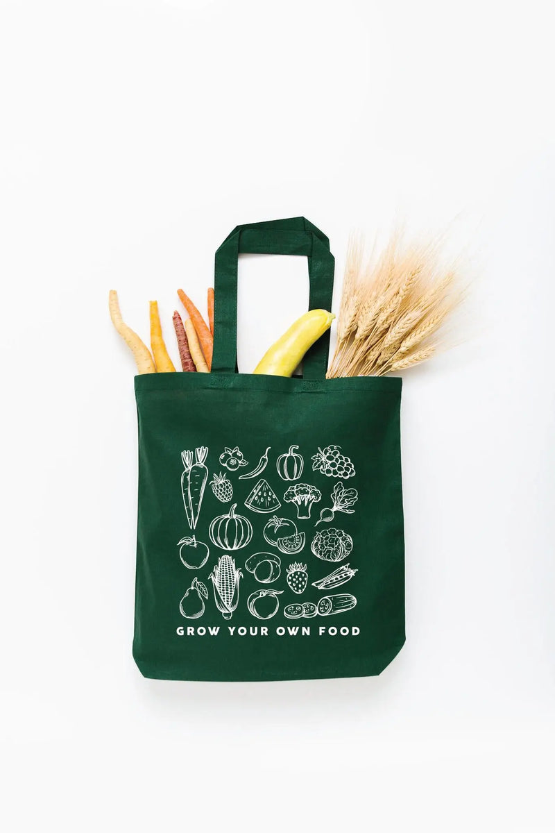 grow your own food tote bag | small green tote bag