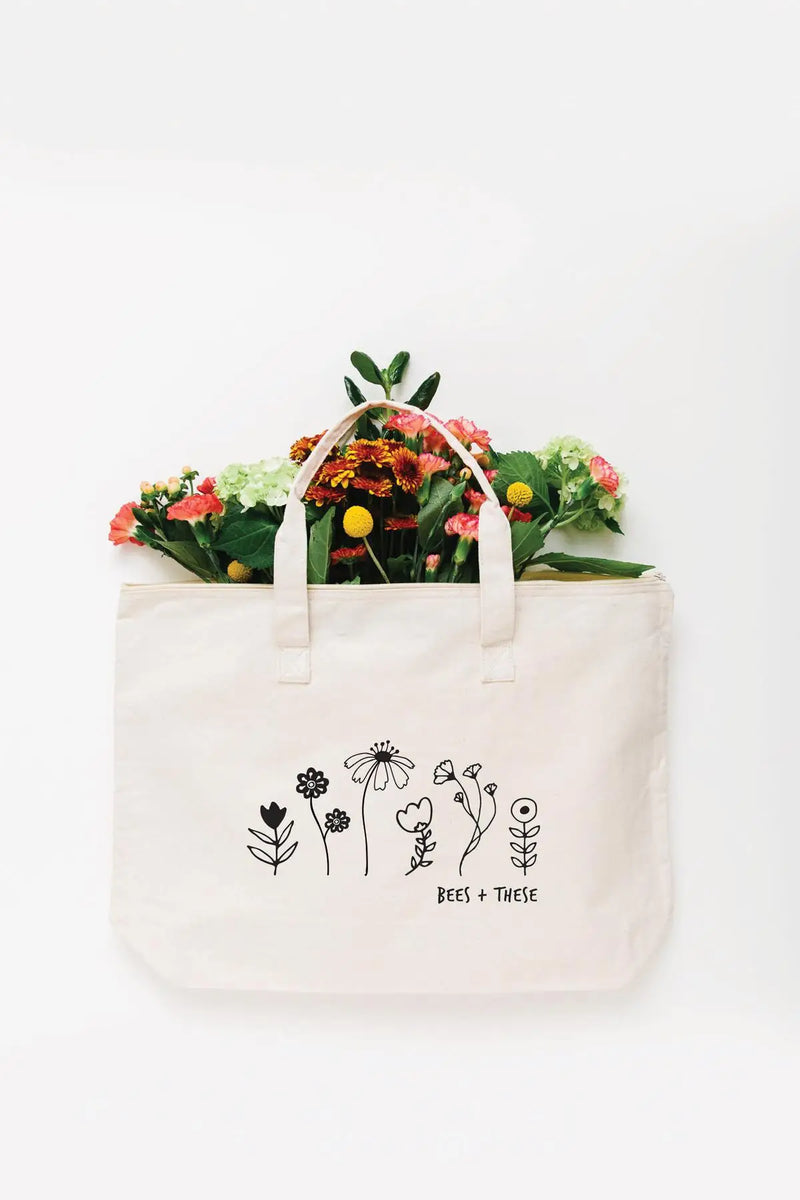 large bees + these zipper tote bag