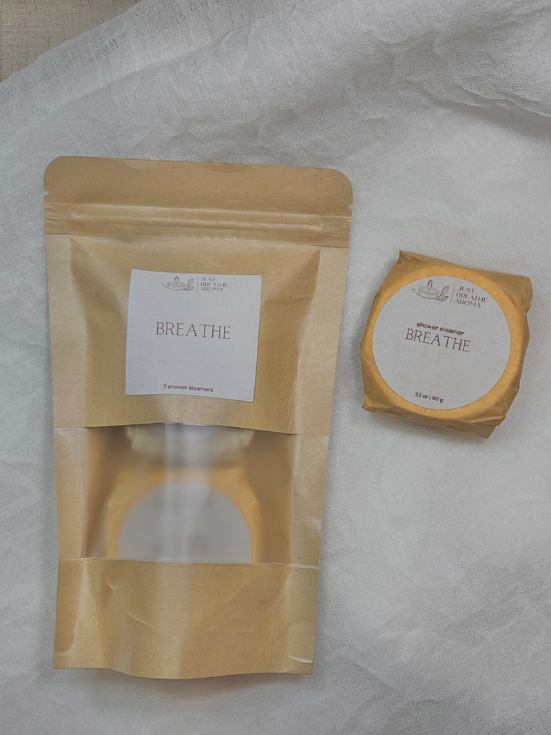 breathe aromatherapy shower steamers | single steamer | duo pack | spa in the shower