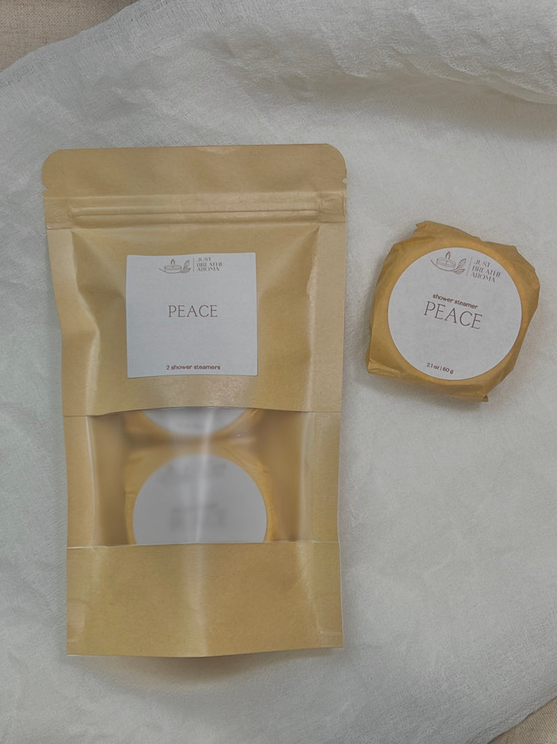 peace aromatherapy shower steamers | single steamer | duo pack | spa in the shower