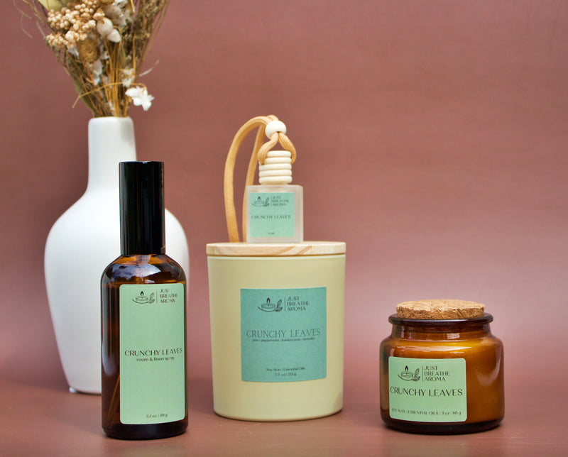 crunchy leaves room and linen spray | 2025 fall collection