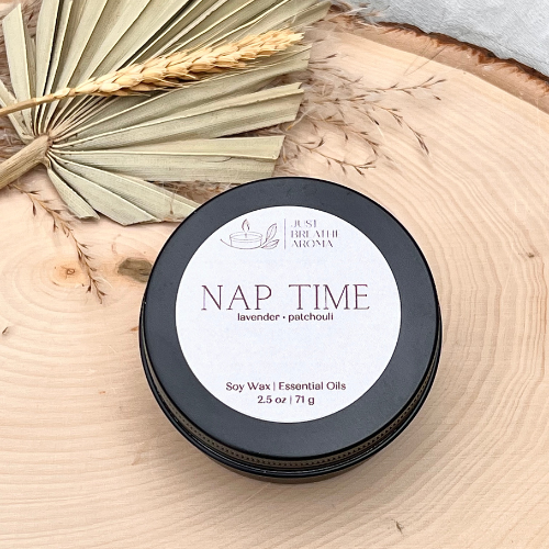 nap time mini candle | 2.5 oz tin candle | aromatherapy