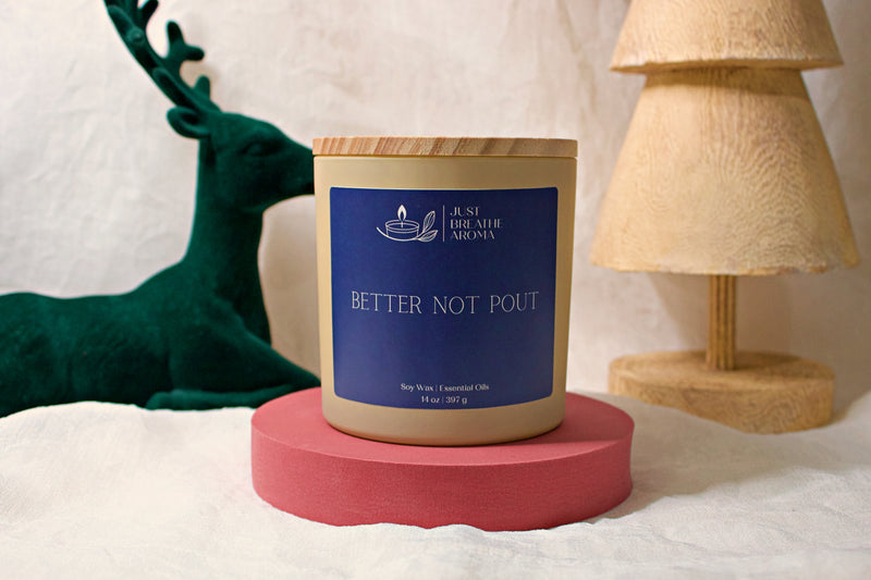better not pout aromatherapy candle | wintergreen | cinnamon | winter wonderland candle