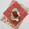 reusable beeswax food wrap - pink floral set of 3