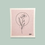 swedish dishcloth - pink wildflower