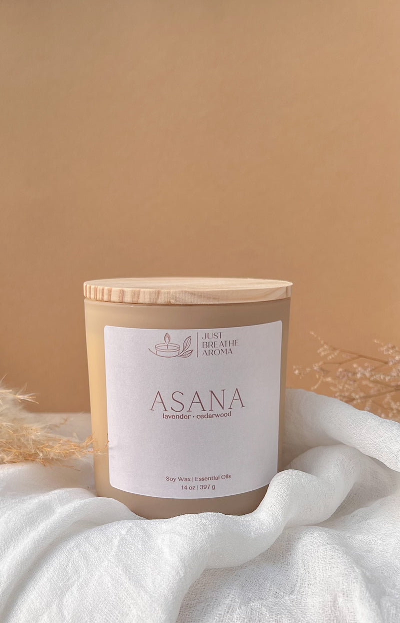 asana candle | 14 oz | aromatherapy candle | double wick