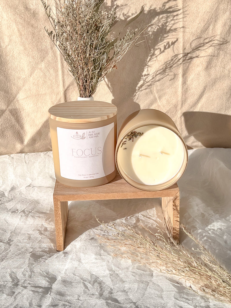 focus aromatherapy candle | 14 oz double wick