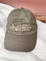 olive embroidered just breathe aroma hat