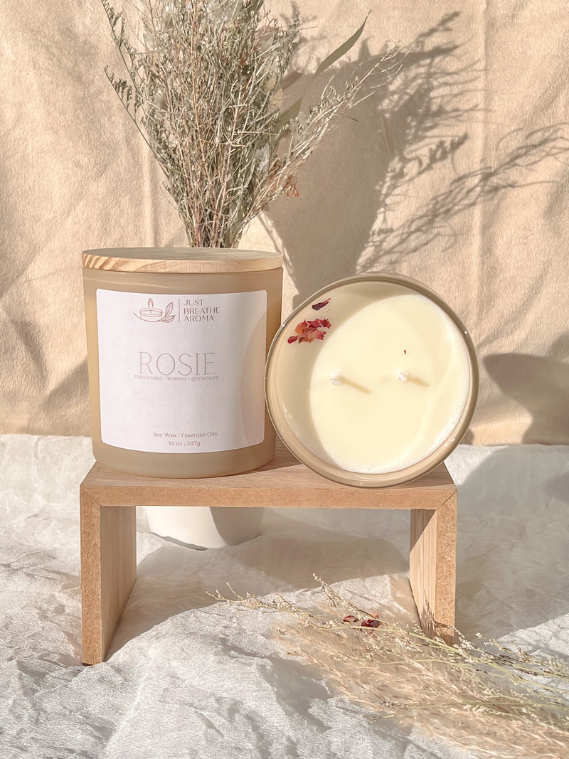 rosie aromatherapy candle | 14 oz | double wick